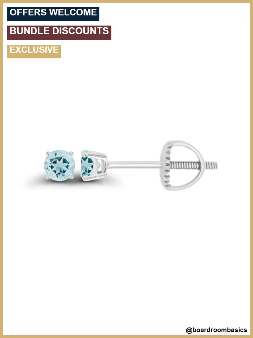 14K Gold Plated 925 Sterling Silver Hypoallergenic 3mm Birthstone Stud Earrings
